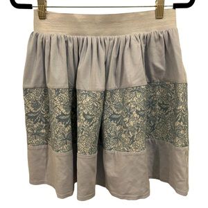 A'Reve Blue and White Tiered Skirt with Elastic Waistband